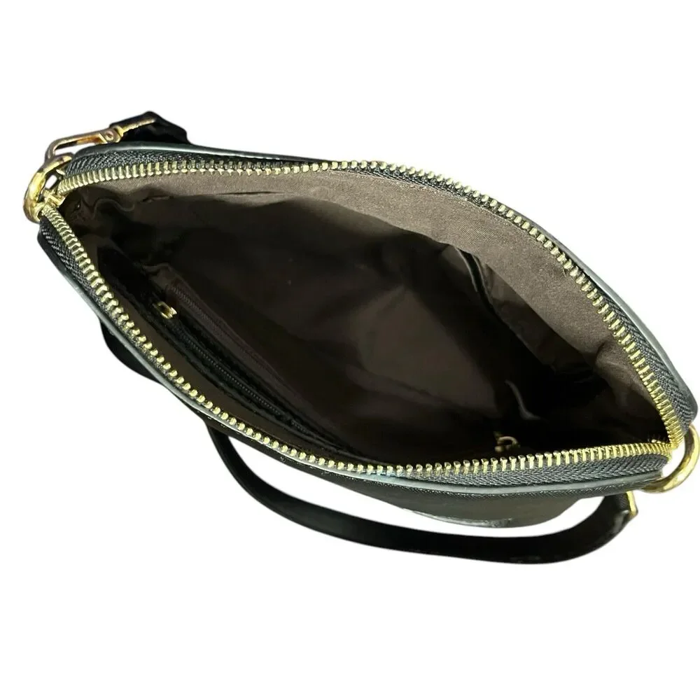 Kate Spade Crossbody Bag Black Saffiano‎ Leather Adjustable Strap Structured